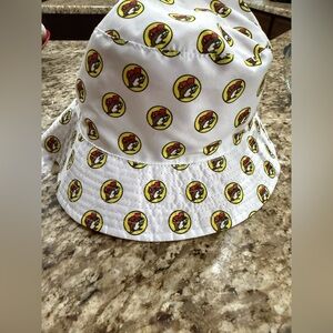 White Bucket Hat with buccees logo